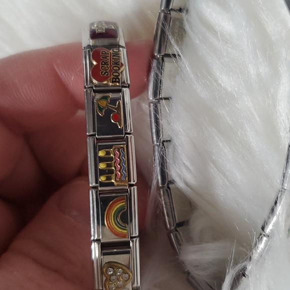 Italian Charm Set Of 2 Bracelets W/ One 18kt Gold Charm - Picture 2 of 9